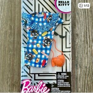 Barbie Hello Kitty Dress Fashion Pack Blue Gingham Mattel NIB